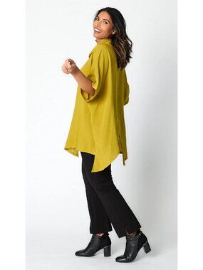 Gerties Eleven Stitch Design Kiwi Cowl Neck Asymmetrical Tunic Top
